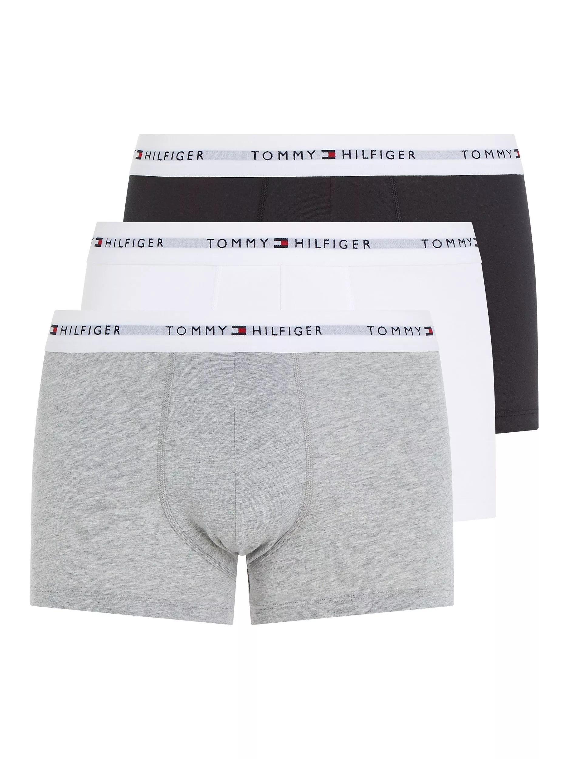 Pack de 3 calzoncillos Tommy Hilfiger Essential con logo en la cintura, gris, negro y blanco