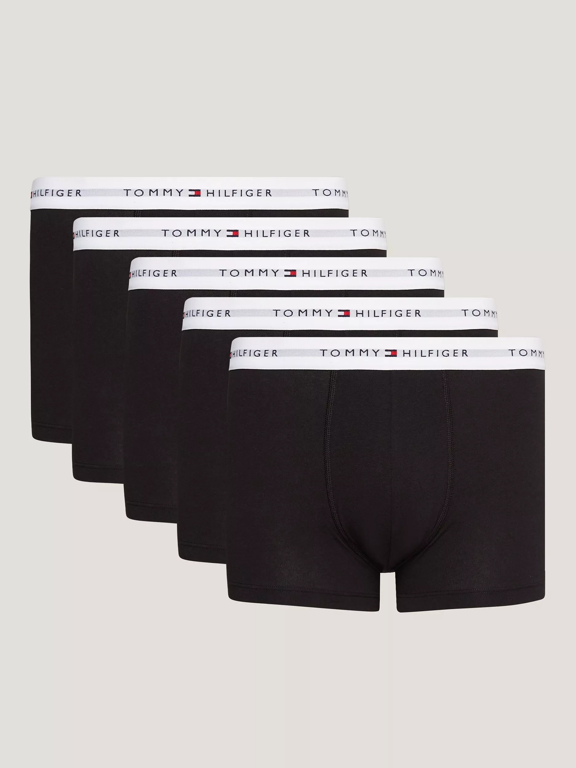 Bóxers con logo repetido de Tommy Hilfiger Essential, paquete de 5, color negro