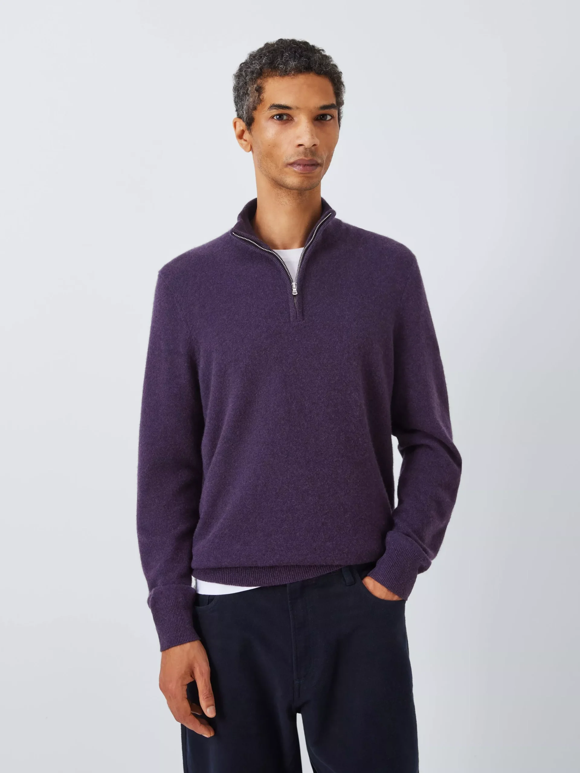 Jersey de cachemira con media cremallera de John Lewis - Imagen 2