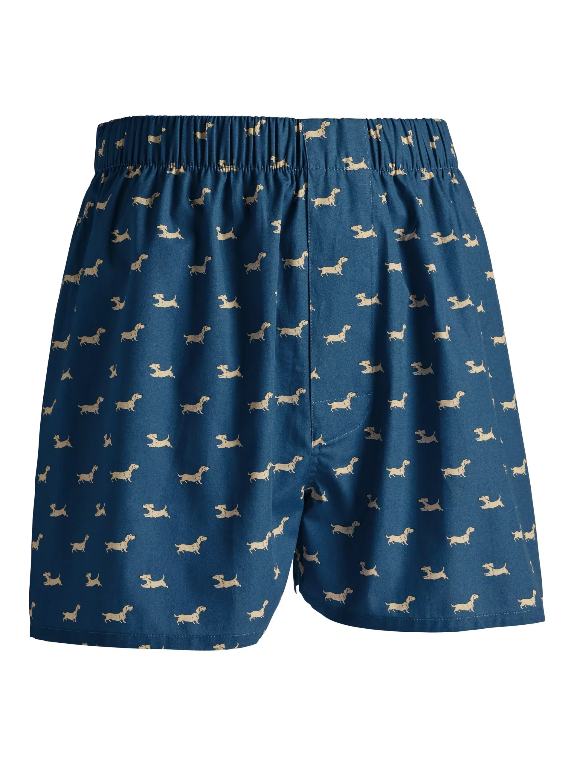 Calzoncillos tipo bóxer de algodón con estampado de perros de Charles Tyrwhitt, azul petróleo