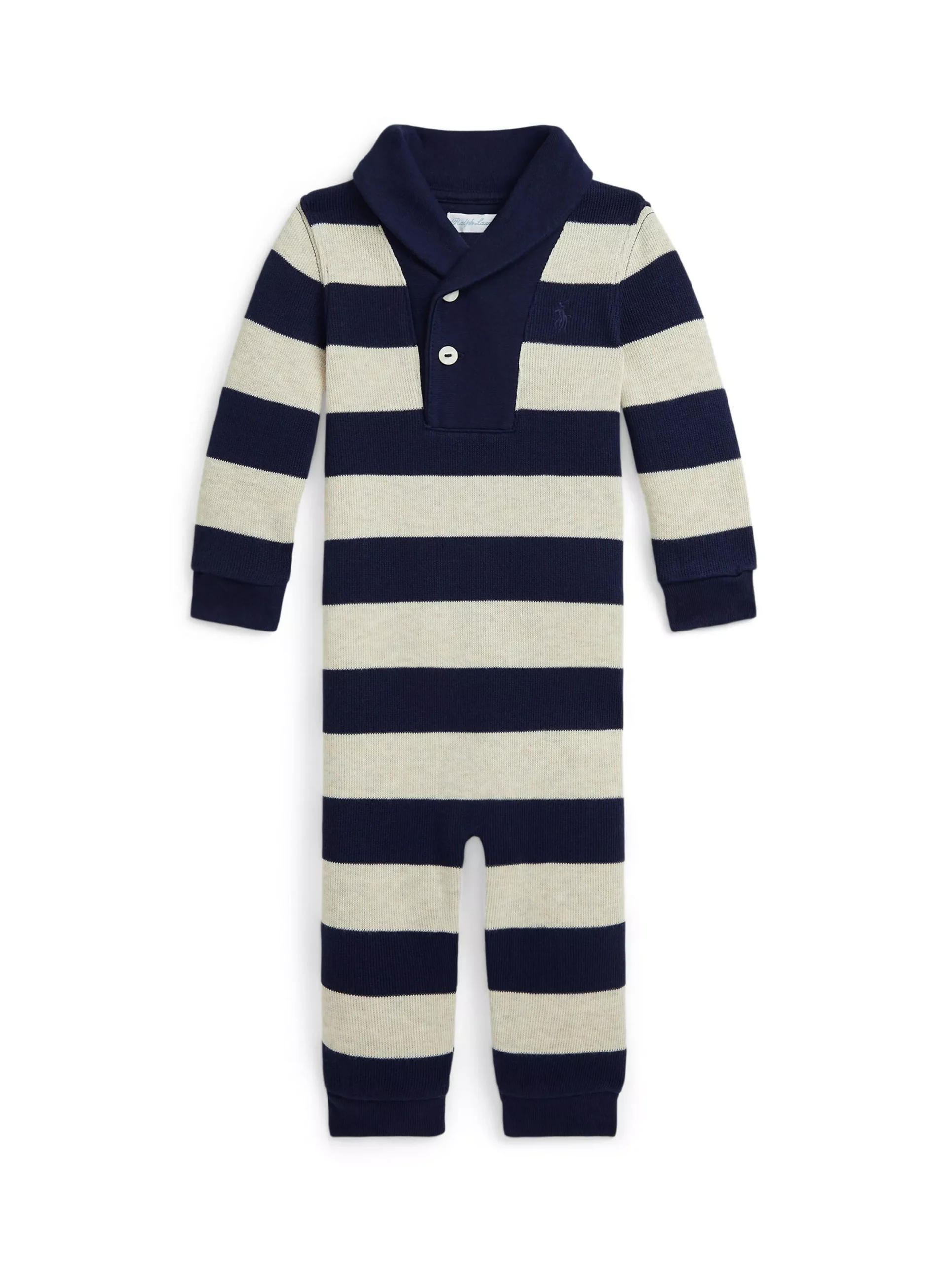 Mono de rayas para niños de Ralph Lauren, azul marino/avena