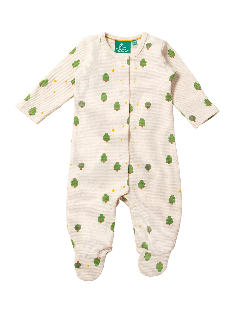 Body para bebé con diseño de árbol de gofres Little Green Radicals, color crema