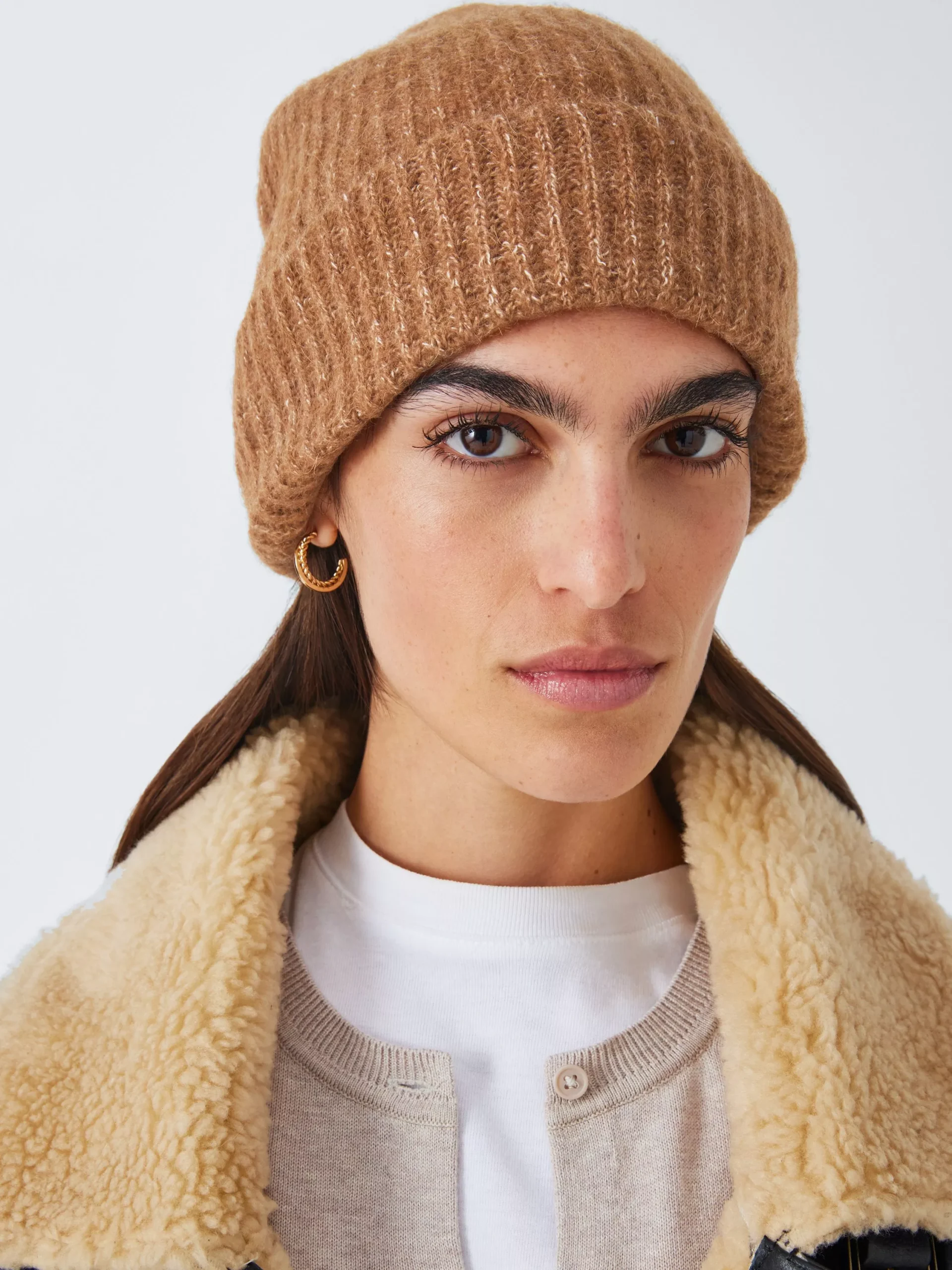 Gorro de lana de alpaca de John Lewis con canalé esponjoso