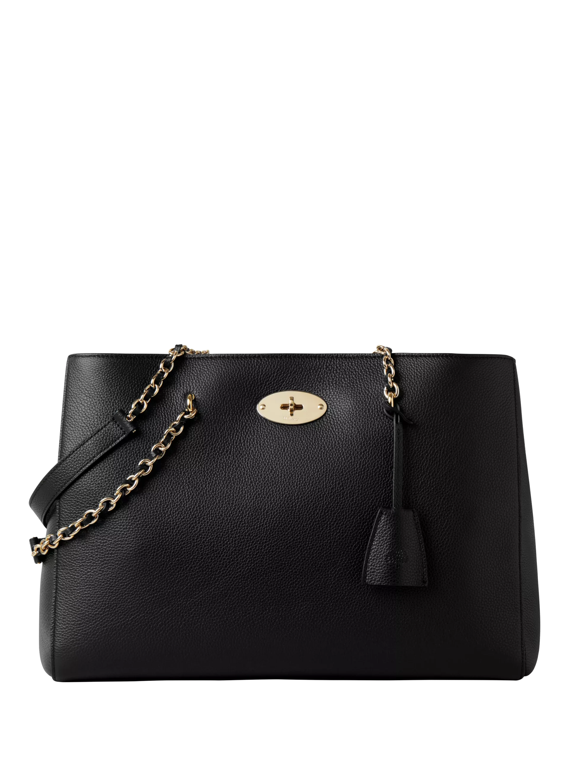 Bolso tote pequeño de piel de grano clásico con asa de cadena Mulberry Lily