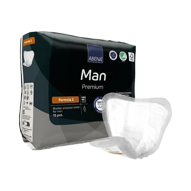 Abena Man Formula 2, 700 ml de capacidad de absorción, paquete de 15 compresas para incontinencia - Imagen 4