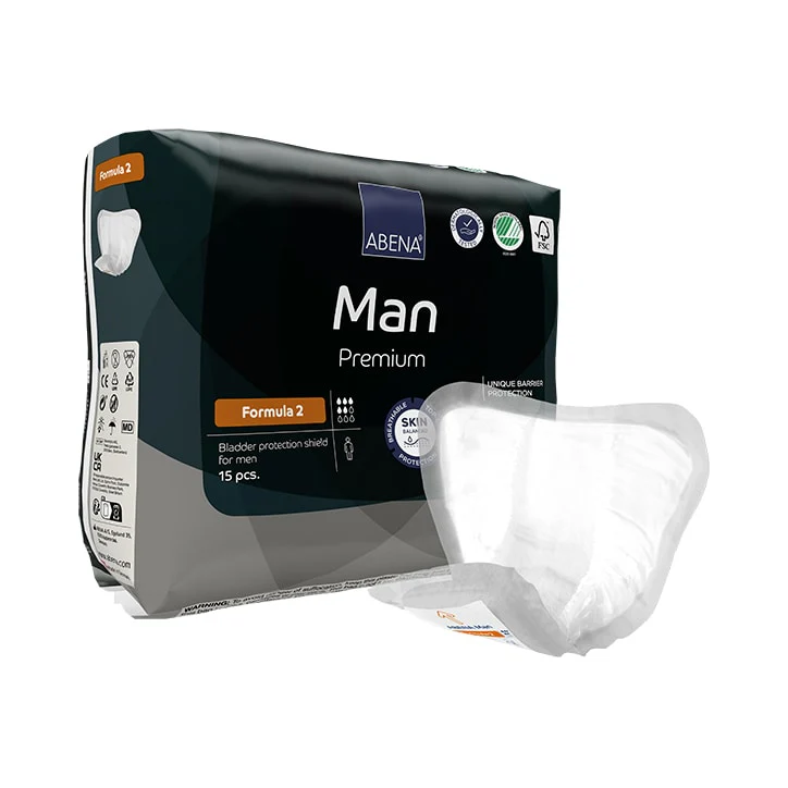 Abena Man Formula 2, 700 ml de capacidad de absorción, paquete de 15 compresas para incontinencia - Imagen 3