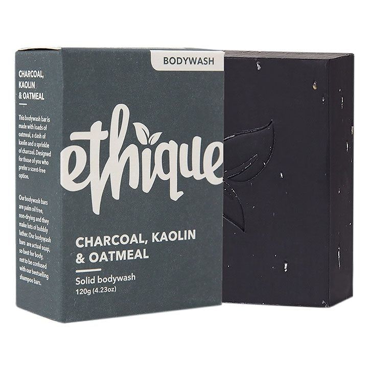 Jabón corporal en barra con carbón, caolín y avena de Ethique, 120 g