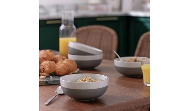 Juego de 4 cuencos para cereales de cerámica Speckle de Habitat