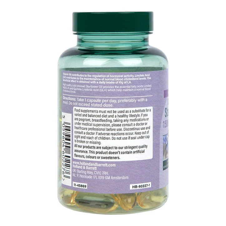 Aceite de borraja prensado en frío de alta potencia de Holland & Barrett, 1500 mg, 60 cápsulas - Imagen 2