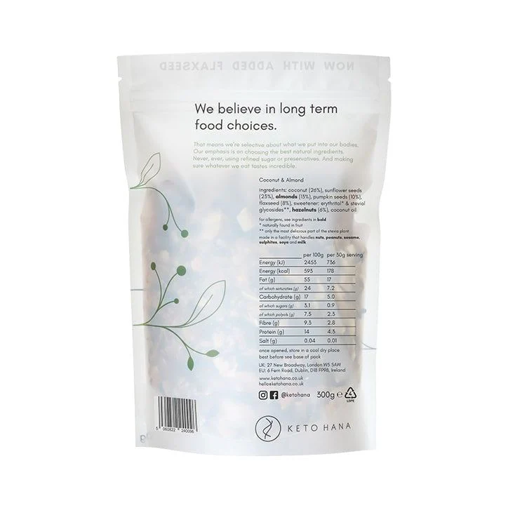Granola cetogénica de cacao Hana Keto 300 g - Imagen 4