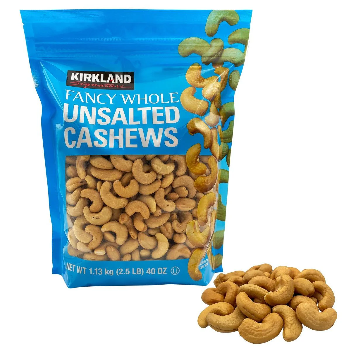 Bolsa de anacardos tostados y sin sal Kirkland Signature, 1.13 kg