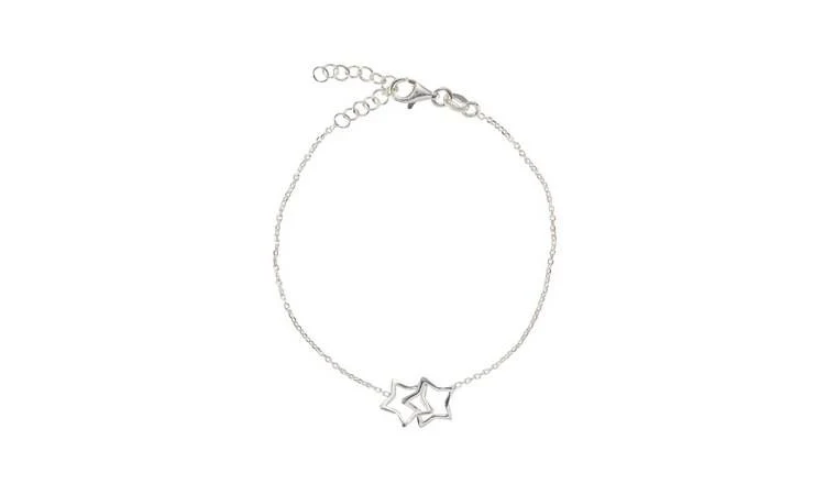 Pulsera con dije de estrella doble en plata esterlina Revere